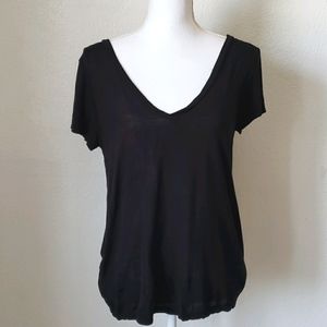 Black V Neck T Shirt